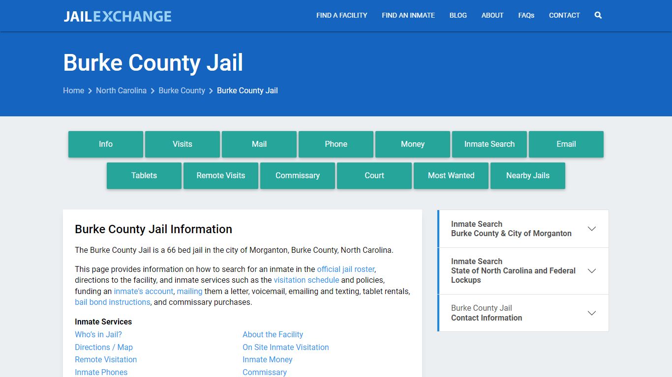 Burke County Jail, NC Inmate Search, Information